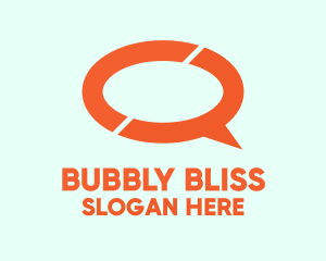 Orange Chat Bubble  logo design