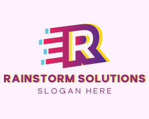 Speedy Letter R Motion Business logo design