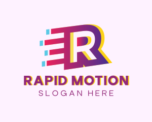 Speedy Letter R Motion Business logo design