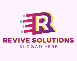 Speedy Letter R Motion Business logo design