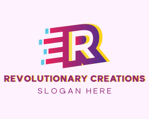 Speedy Letter R Motion Business logo design