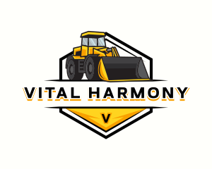 Bulldozer Construction Machinery logo design