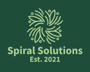 Green Herbal Spiral  logo design