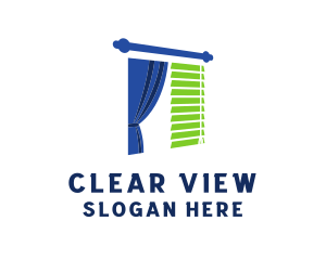 Window Curtain Blinds logo design