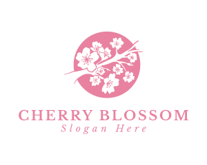 Pink Sakura Flower logo design