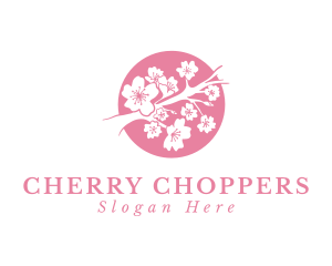 Pink Sakura Flower logo design