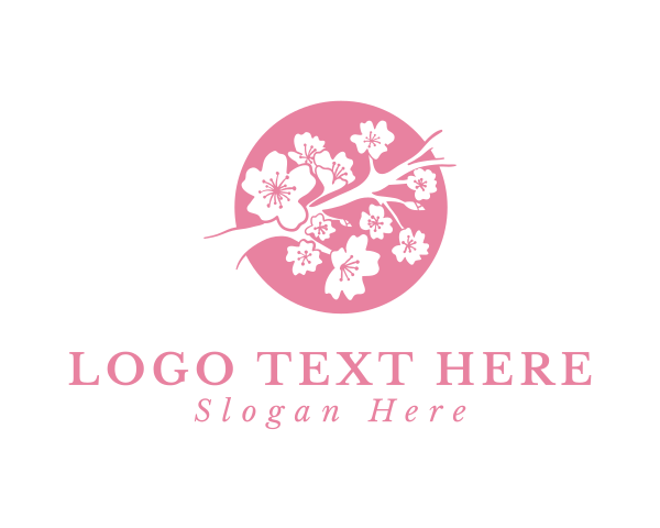 Pink Sakura Flower logo