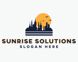 City Towers Building Sunrise logo design