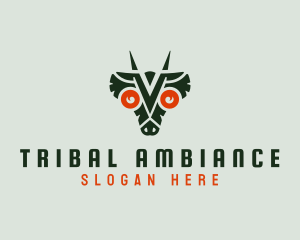 Tribal Dragon Beast logo design