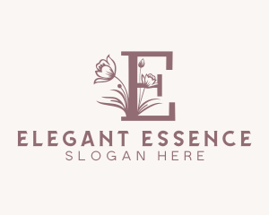 Floral Wellness Spa Letter E logo design