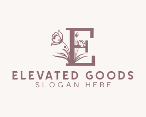 Floral Wellness Spa Letter E logo design