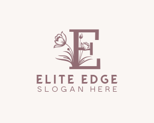 Floral Wellness Spa Letter E logo design