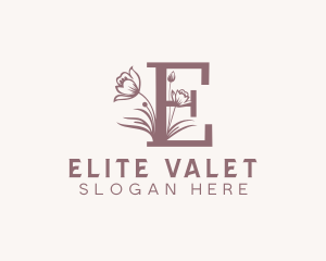 Floral Wellness Spa Letter E logo design