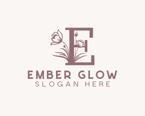 Floral Wellness Spa Letter E logo design