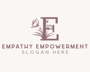 Floral Wellness Spa Letter E logo design