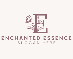 Floral Wellness Spa Letter E logo design