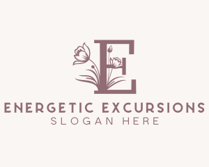 Floral Wellness Spa Letter E logo design