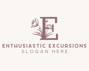 Floral Wellness Spa Letter E logo design