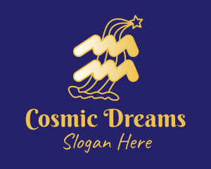 Cosmic Aquarius Horoscope  logo design