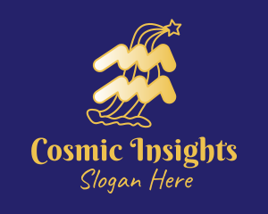 Cosmic Aquarius Horoscope  logo design