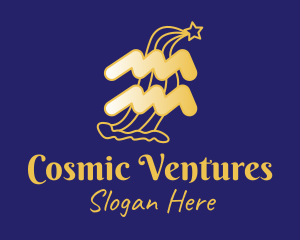 Cosmic Aquarius Horoscope  logo design