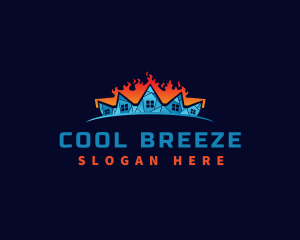 HVAC Heating Cooling logo design