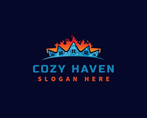 HVAC Heating Cooling logo design