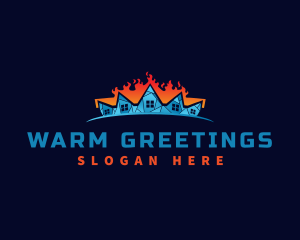 HVAC Heating Cooling logo design