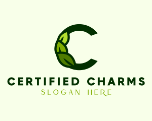 Organic Leaves Letter C logo design