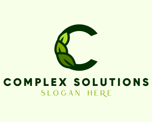 Organic Leaves Letter C logo design