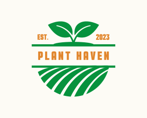 Field Leaf Plant logo design