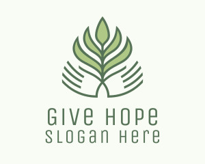 Green Hand Garden Plant  Logo