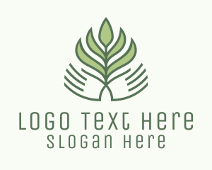 Green Hand Garden Plant  Logo