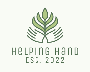 Green Hand Garden Plant  logo design