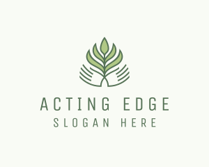 Green Hand Garden Plant  logo design