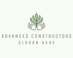 Green Hand Garden Plant  logo design