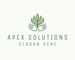 Green Hand Garden Plant  logo design