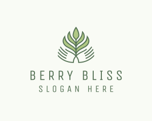 Green Hand Garden Plant  logo design