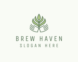 Green Hand Garden Plant  logo design