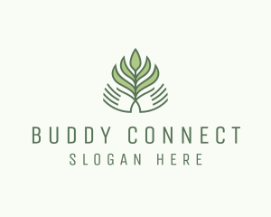 Green Hand Garden Plant  logo design