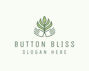 Green Hand Garden Plant  logo design