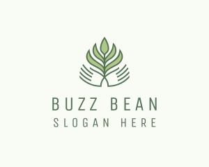 Green Hand Garden Plant  logo design