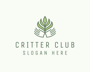 Green Hand Garden Plant  logo design