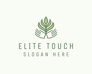 Green Hand Garden Plant  logo design