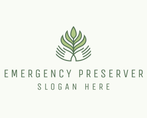 Green Hand Garden Plant  logo design