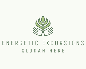 Green Hand Garden Plant  logo design