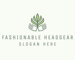 Green Hand Garden Plant  logo design