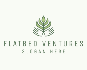 Green Hand Garden Plant  logo design