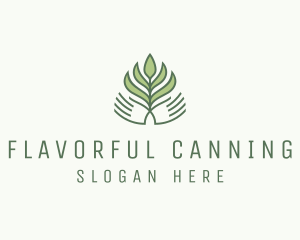 Green Hand Garden Plant  logo design