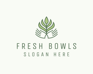 Green Hand Garden Plant  logo design